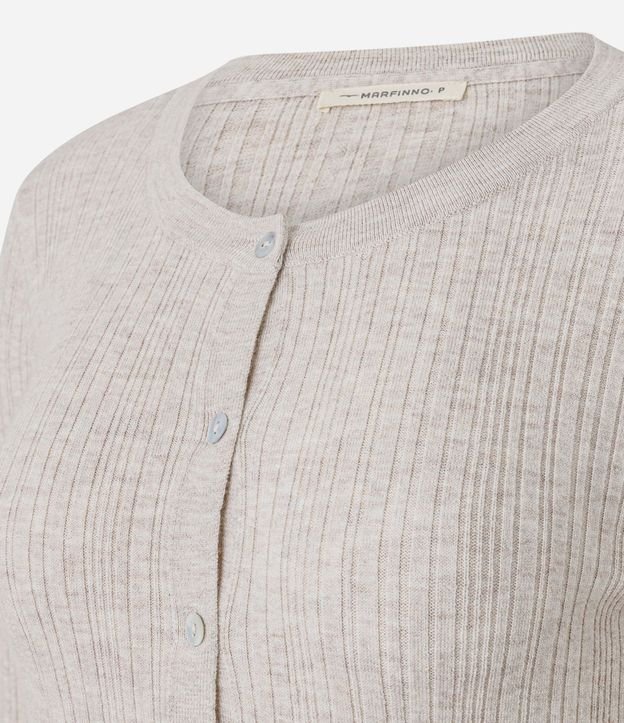 Cardigan Básico Ajustado en Punto Canelado 6