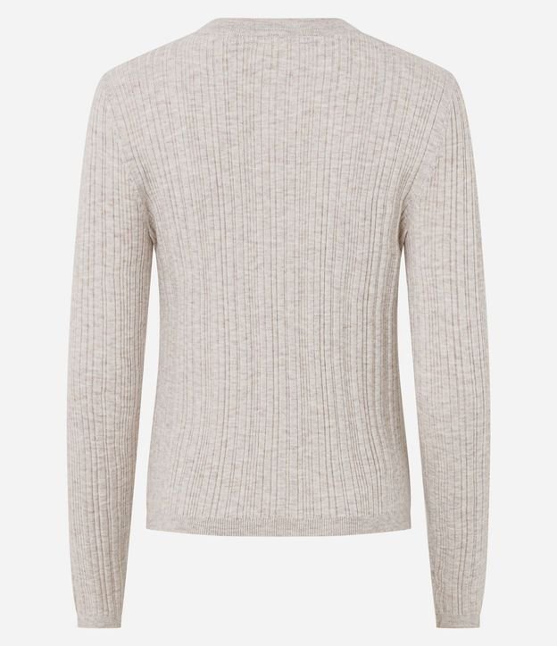 Cardigan Básico Ajustado en Punto Canelado 8
