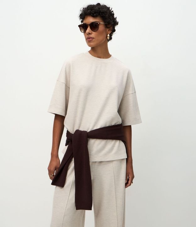 Blusa Algodón Oversized con Manga Corta