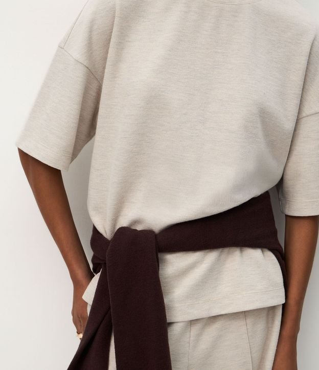 Blusa Algodón Oversized con Manga Corta 4