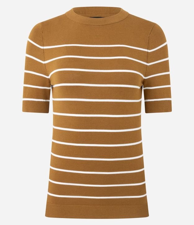 Blusa Manga corta en Punto con Estampa Rayada 3