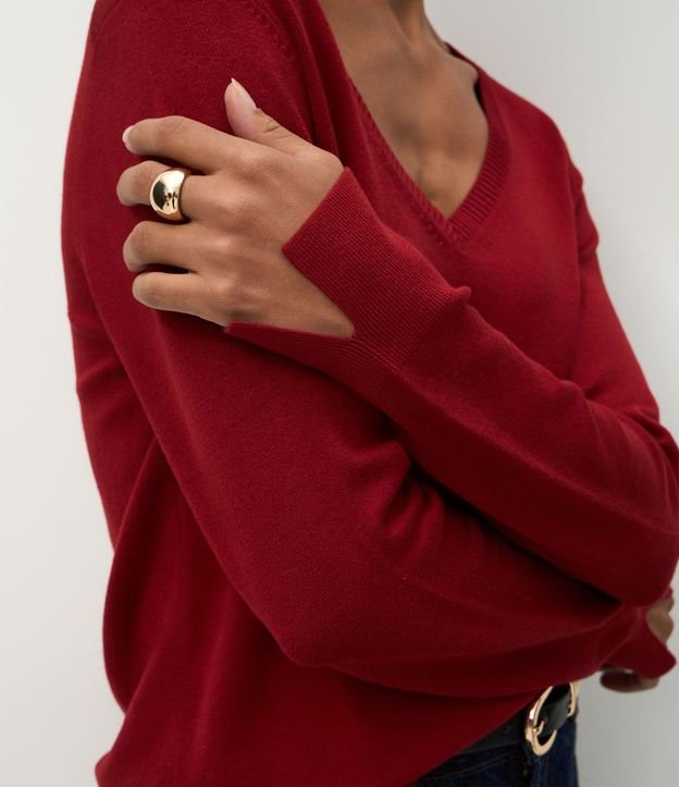 Blusa Básica en Punto Leve con Escote V 4