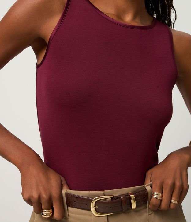 Blusa Básica en Viscosa con Cuello Redondo 4