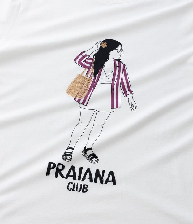 Remera Alargada en Algodón con Estampa Playera y Detalle Bordado Curve & Plus Size 8