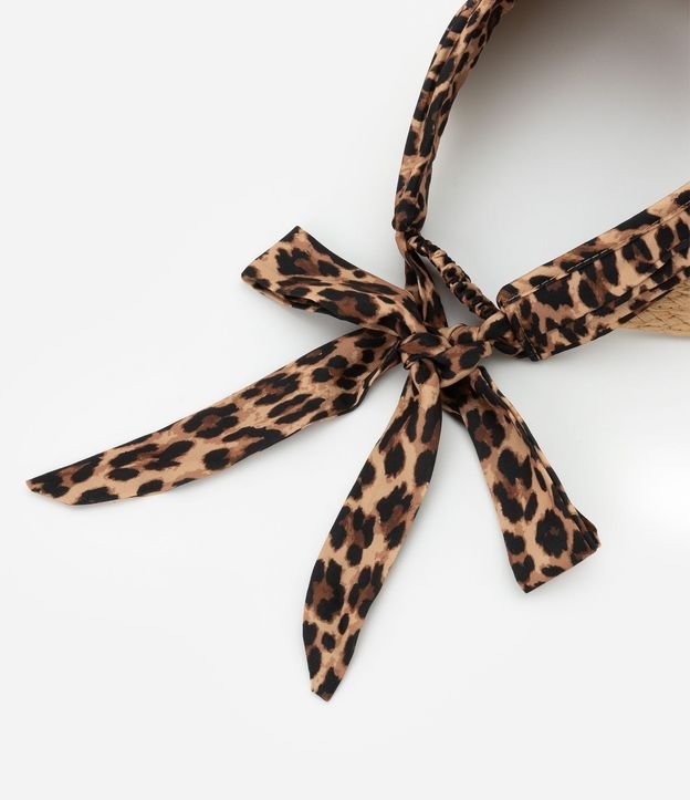 Visera de Papel con Pañuelo Estampado Animal Print Leopardo 3
