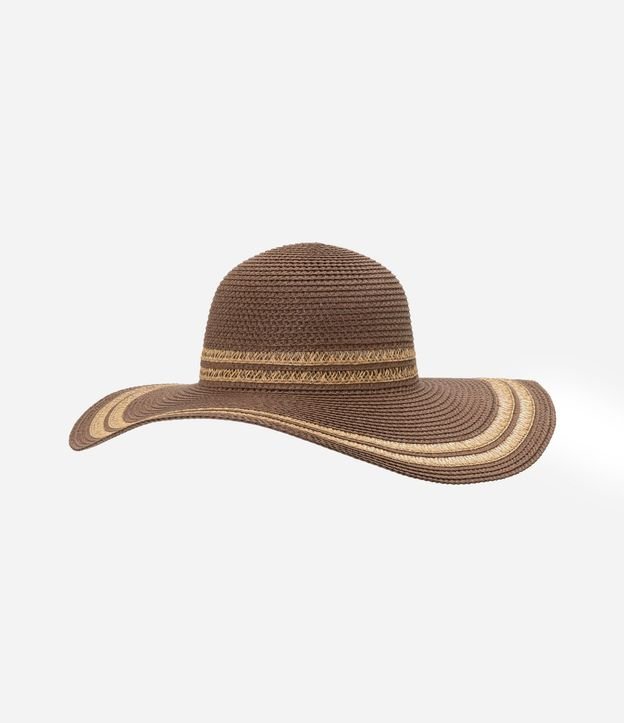 Sombrero de Palha con Aba Grande con Detalhamento Bicolor 2