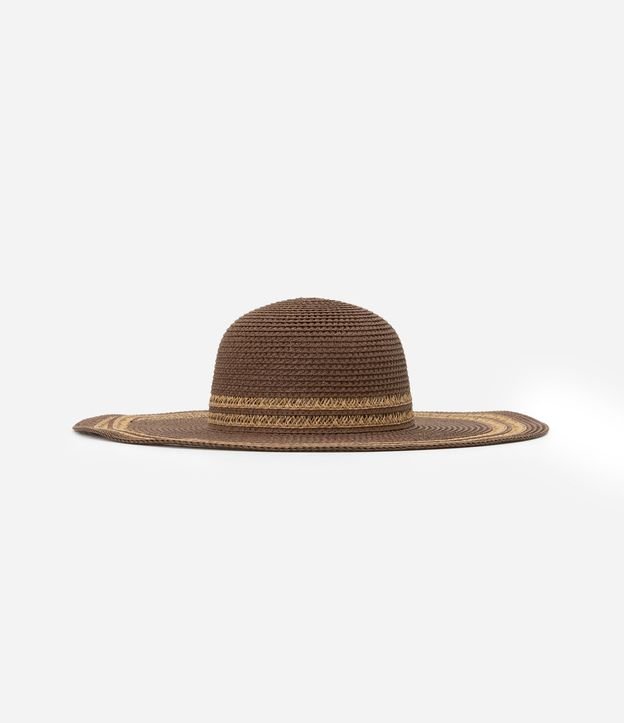Sombrero de Palha con Aba Grande con Detalhamento Bicolor 3