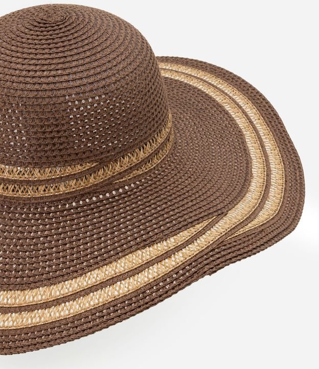 Sombrero de Palha con Aba Grande con Detalhamento Bicolor 4