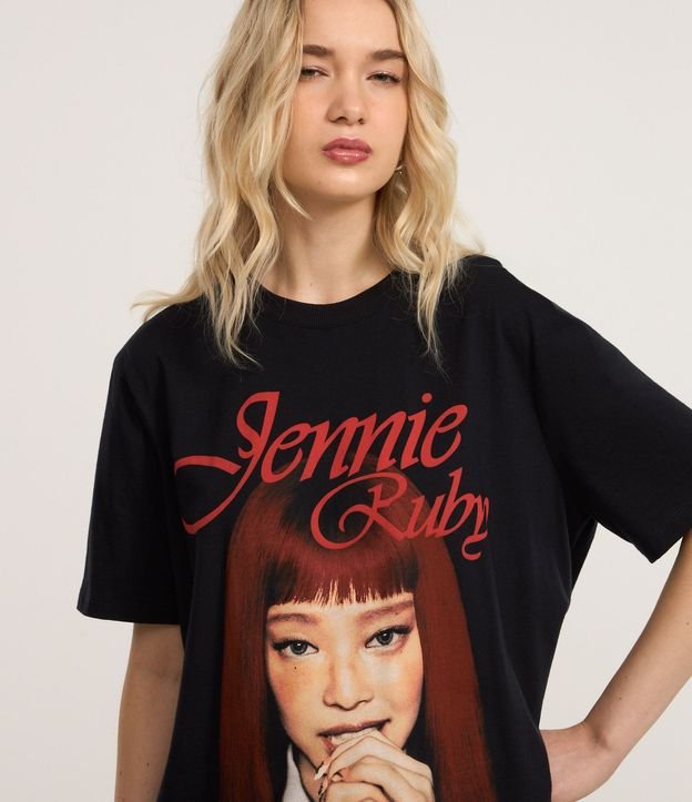 Remera en Algodón con Estampa y Lettering Jennie Ruby 4