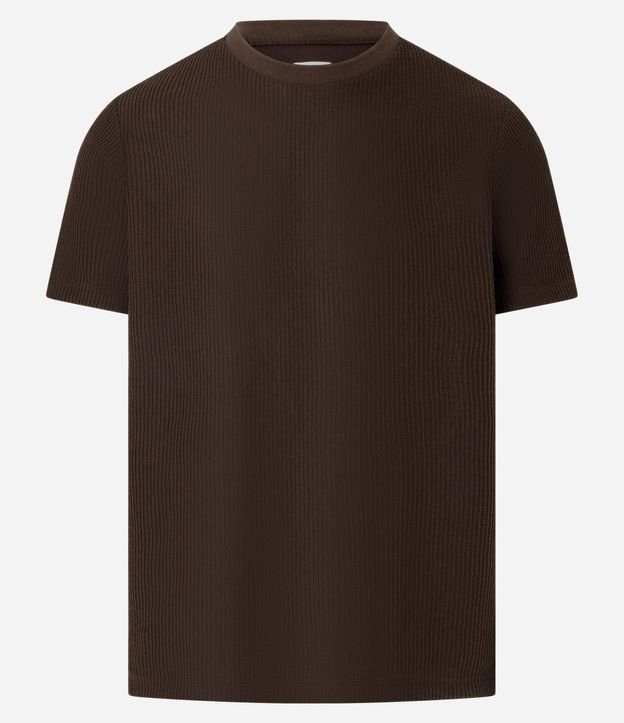 Remera en Algodón Acanalada con Cuello Redondo 4