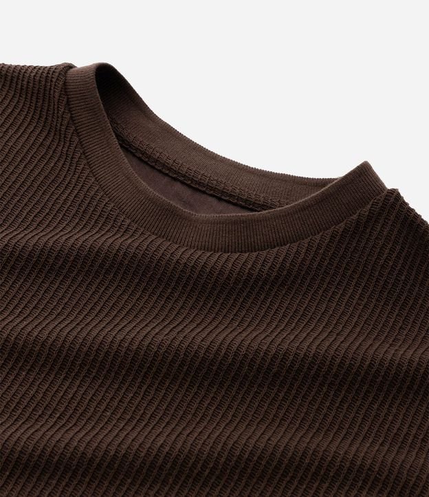 Remera en Algodón Acanalada con Cuello Redondo 9