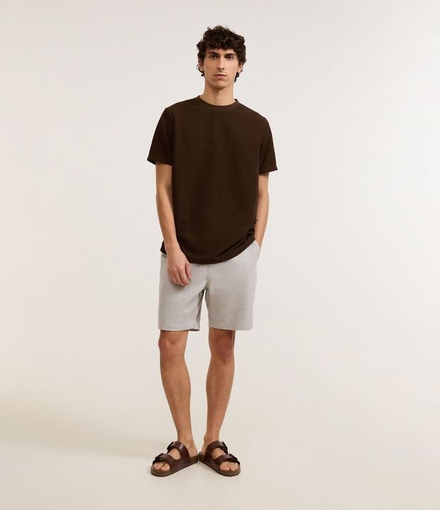 Remera en Algodón Acanalada con Cuello Redondo 2
