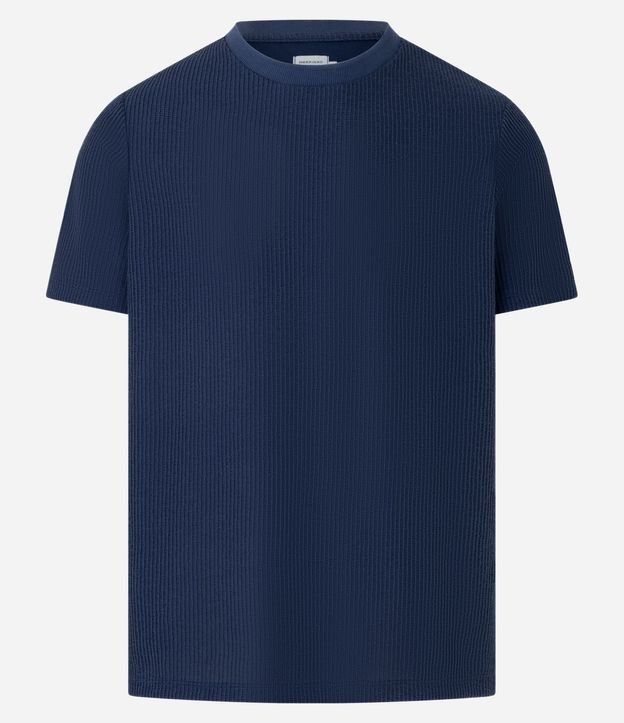 Remera en Algodón Acanalada con Cuello Redondo 5