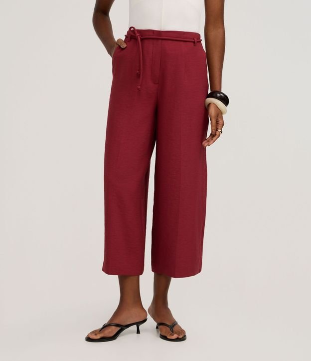 Pantalón Pantacourt con Corte Sastre y Lazo 4