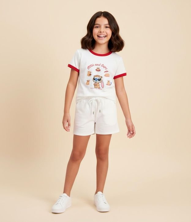 Remera Infantil con Estampa Stitch and Capy - Talle 5 a 14 años