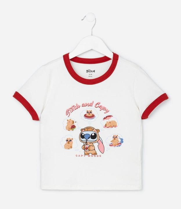 Remera Infantil con Estampa Stitch and Capy - Talle 5 a 14 años