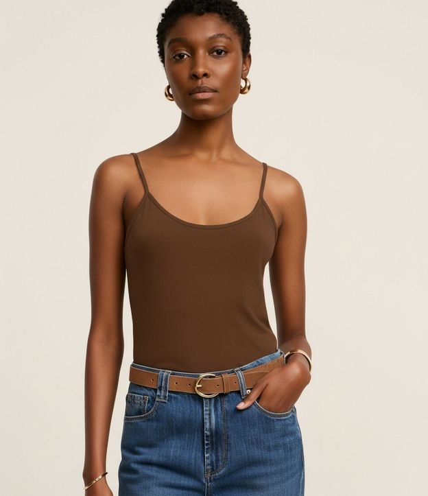 Blusa Básica de Bretel Fino en Algodón Peruano 4