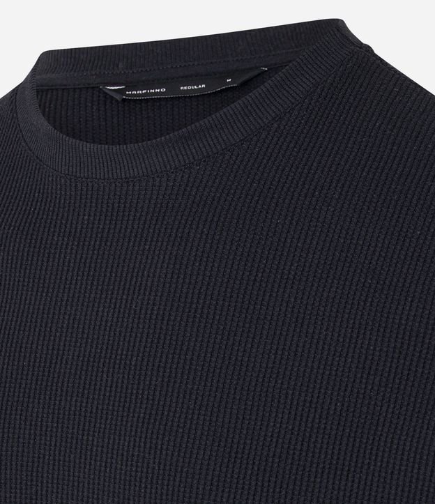 Remera Regular en Algodón con Textura Waffle 7