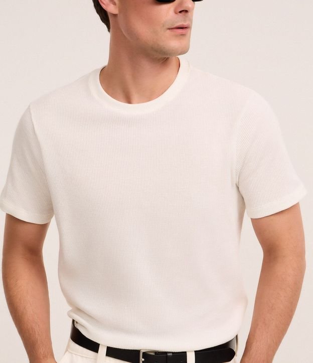 Remera Regular en Algodón con Textura Waffle 5