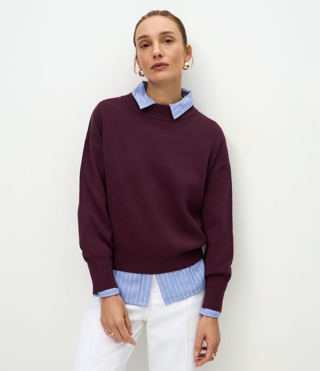 Buzo Suéter en Tricot con Puño Ajustado