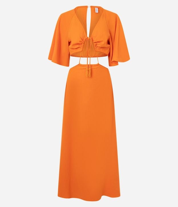 Vestido New Midi en Viscolino con Recortes y Lazo 5