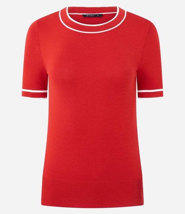 Blusa Regular en Punto con Biés Contrastantes 5