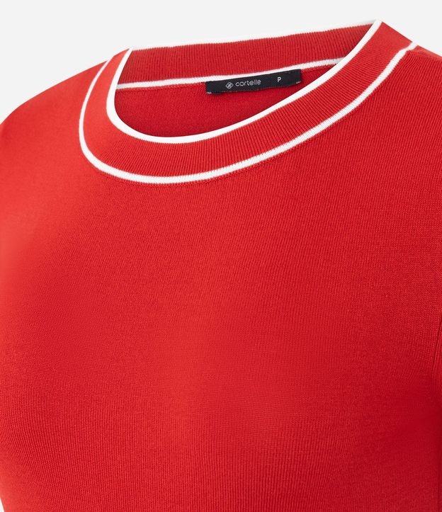 Blusa Regular en Punto con Biés Contrastantes 6