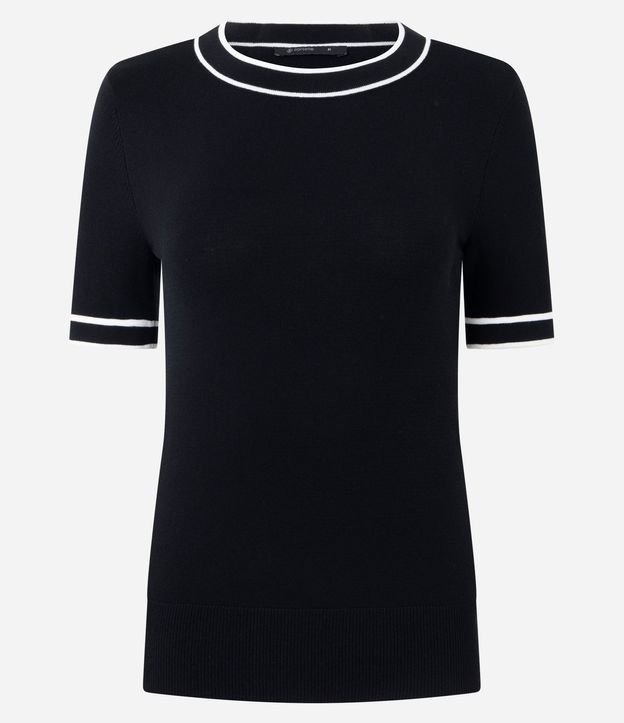Blusa Regular en Punto con Biés Contrastantes 5