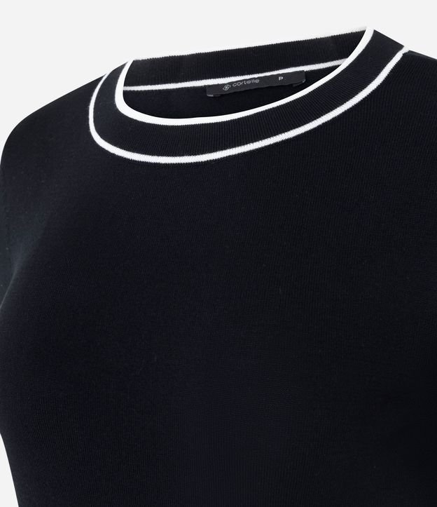 Blusa Regular en Punto con Biés Contrastantes 6