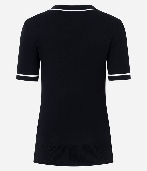 Blusa Regular en Punto con Biés Contrastantes 7
