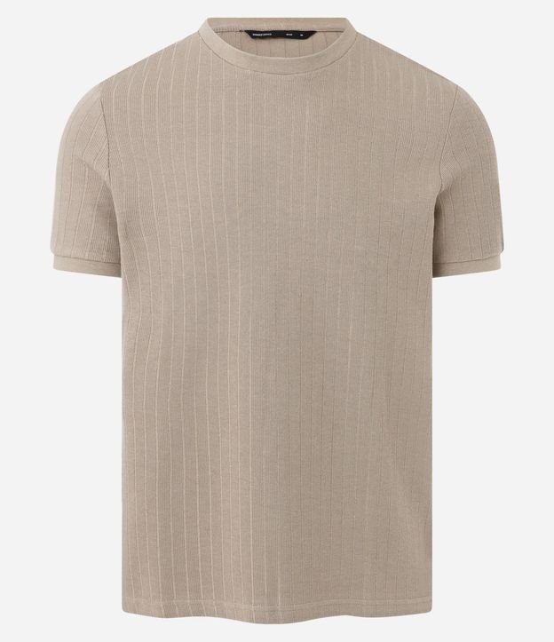 Remera Slim en Algodón con Textura Acanalada