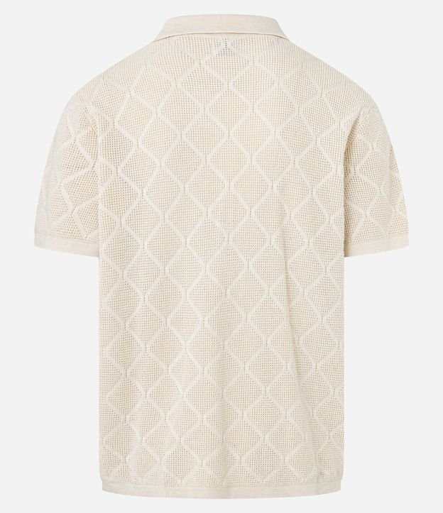 Camisa Comfort en Algodón con Efecto Punto y Bordado en Flores 4