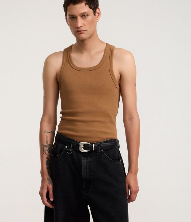 Musculosa Regular Básica en Rib de Algodón 2