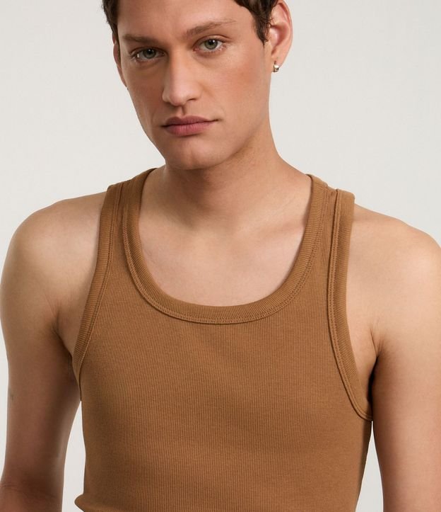 Musculosa Regular Básica en Rib de Algodón 4