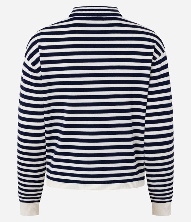Blusa Rayada en Punto con Cuello Redondo 7