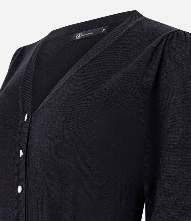 Cardigan en Punto con Cuello V y Botones Perlados 6