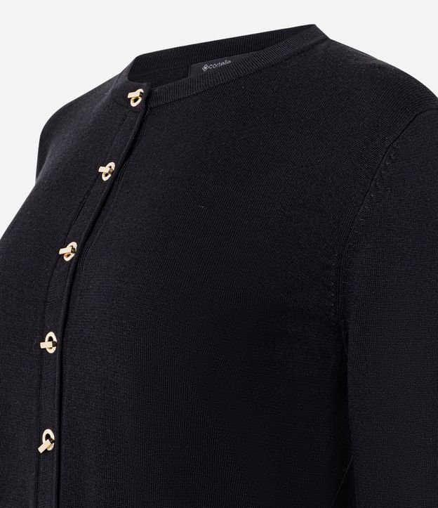 Cardigan Regular en Punto con Botones y Modelo 7