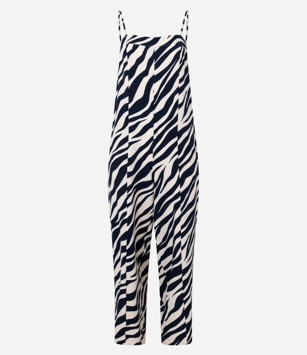 Mono Wide Leg Sastre en Crepé con Estampa de Zebra 7