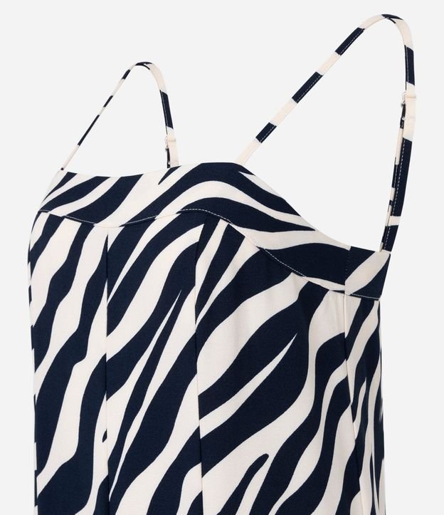 Mono Wide Leg Sastre en Crepé con Estampa de Zebra 8