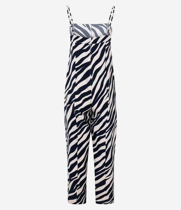 Mono Wide Leg Sastre en Crepé con Estampa de Zebra 9