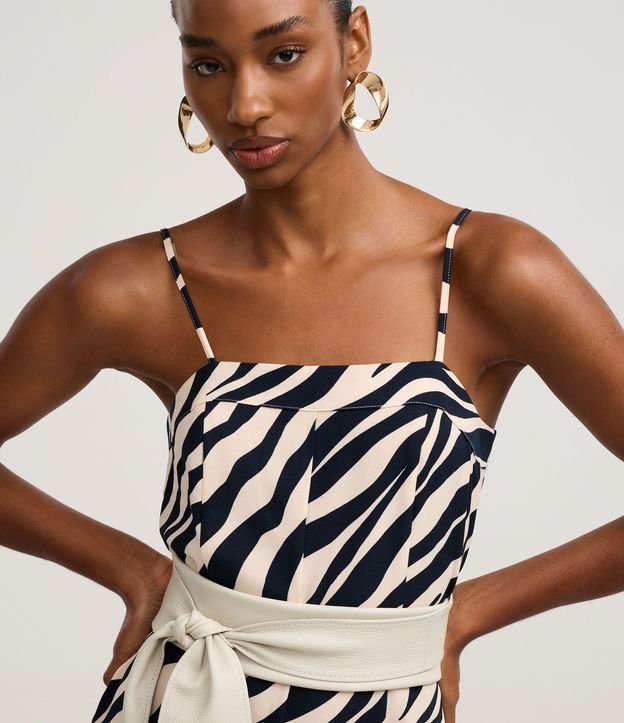 Mono Wide Leg Sastre en Crepé con Estampa de Zebra 3