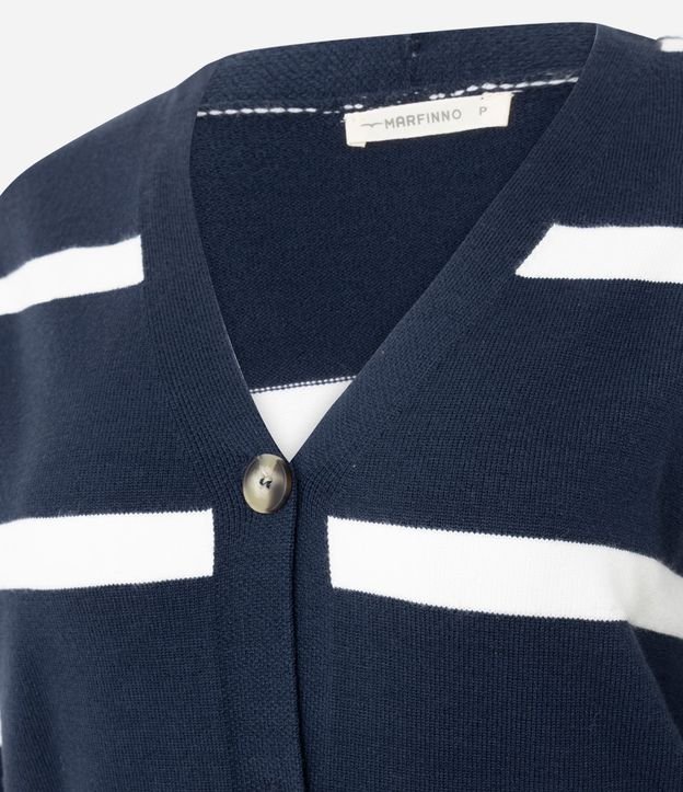 Cardigan en Tricot con Estampa Rayada 6