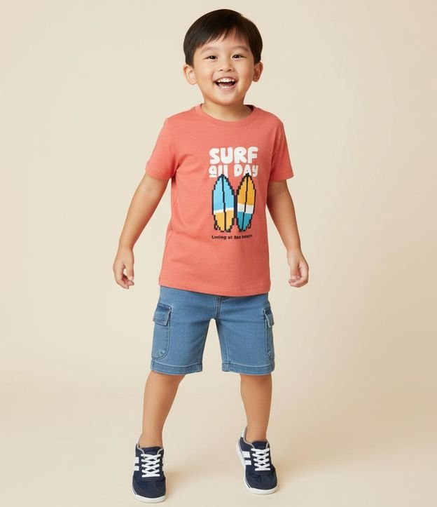 Remera Infantil con Estampa Tablas de Surf - Talle 1 a 6 años