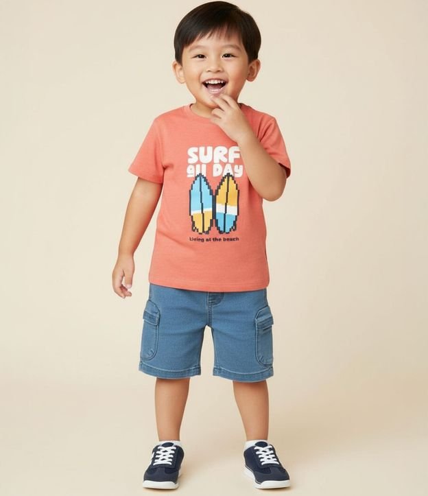 Remera Infantil con Estampa Tablas de Surf - Talle 1 a 6 años 2