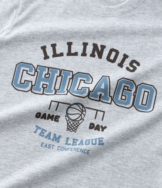 Remera Infantil en Cotton Estilo College con Estampa Lettering Chicago - Talle 1 a 6 años 6