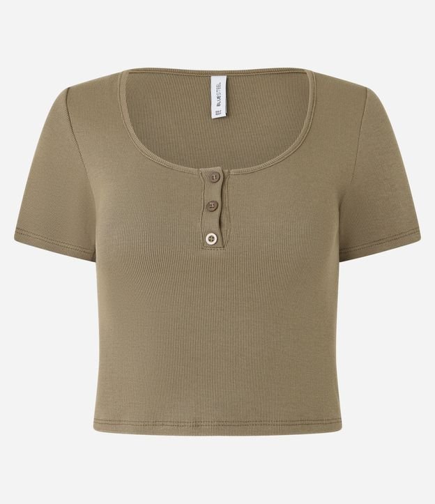 Blusa en Rib con Botones en el Escote 8