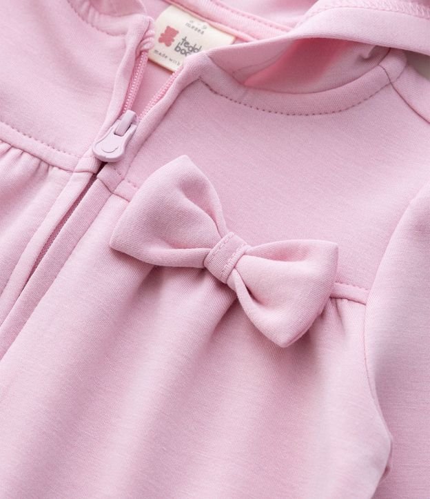 Campera Infantil en Modal con Capucha y Lazo - Talle 0 a 18 Meses 8