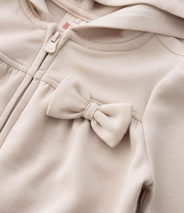 Campera Infantil en Modal con Capucha y Lazo - Talle 0 a 18 Meses 5