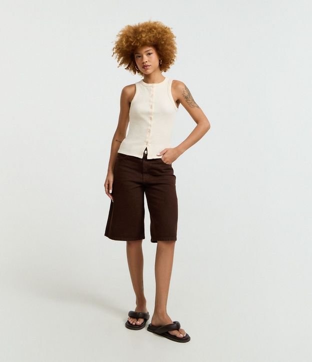 Musculosa en Rib con Botones Delanteros 3