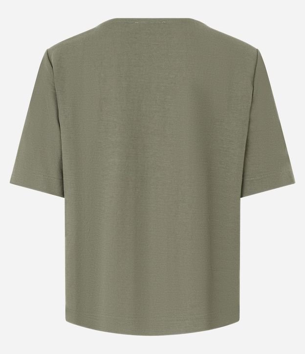 Blusa Slim en Piquet con Escote V y Detalle Texturizado 7